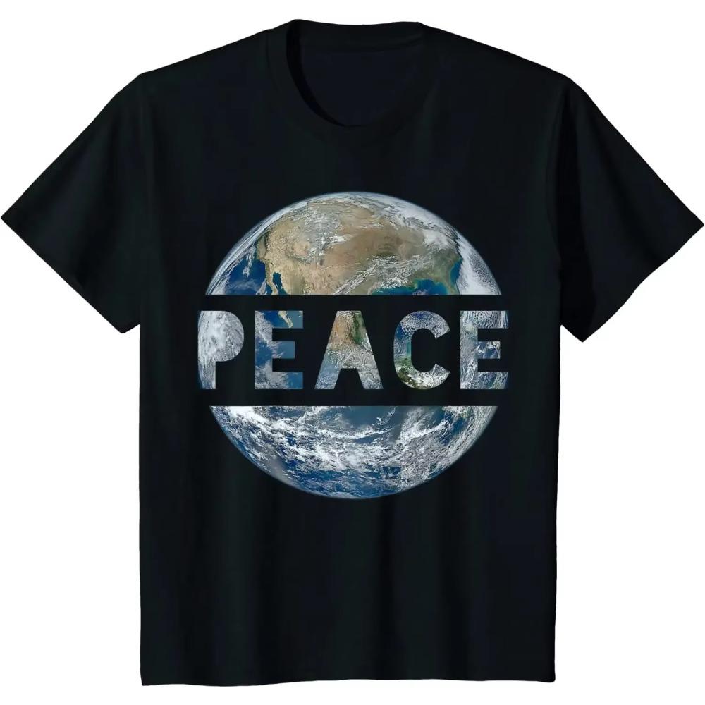World Peace on Earth Conscious Humanity Love and Kindness Men T-Shirt Women Shirts Men Clothing Casual Cotton Daily Tees