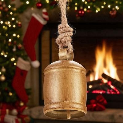 Weihnachtsglocke Anhänger Gold Vintage Kuhglocke Weihnachtsbaumschmuck