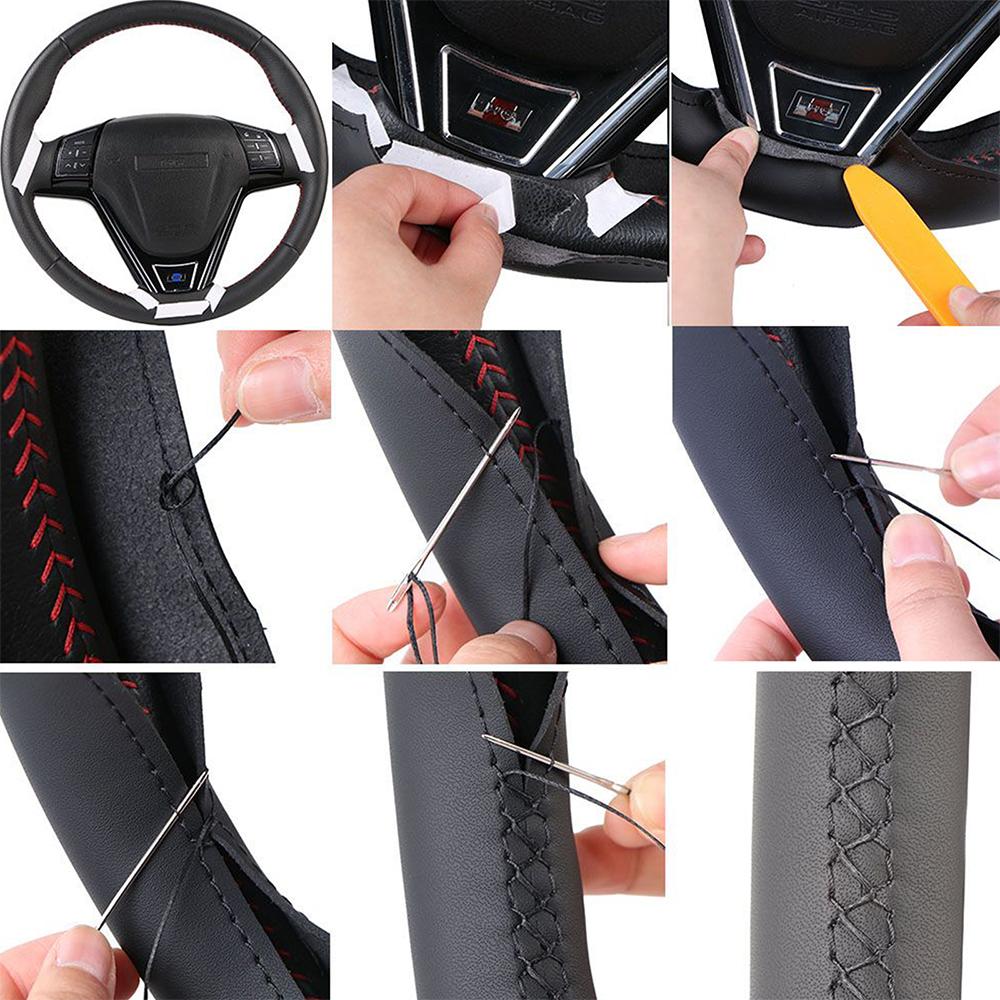 Customized Car Steering Wheel Braiding Cover For Renault Clio 4 (IV) Kaptur Captur 2016-2019 Leather Hand-sewn Steering Wrap