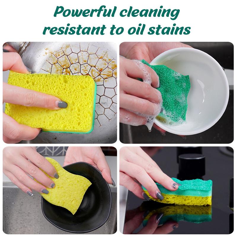 Wavelet Wood Pulp Cotton Sponge Wipe  Kitchen Cleaning Sponge No Scratch Pot Or Dish Degradable Sponge