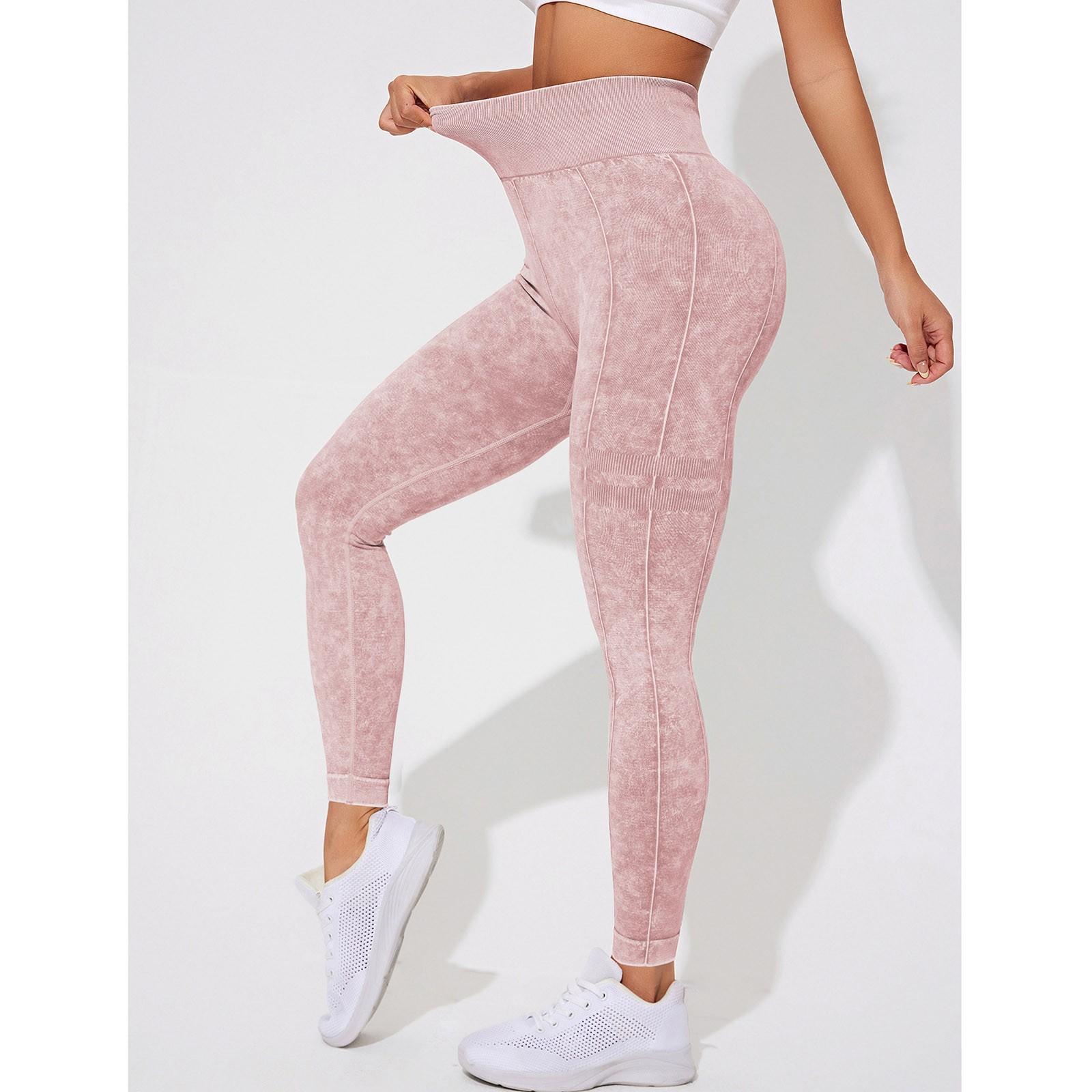 

Жіночі повсякденні безшовні штани для фітнесу з підйомом стегон, щільною посадкою та високою талією, штани для йоги Seach Hip S рожевий