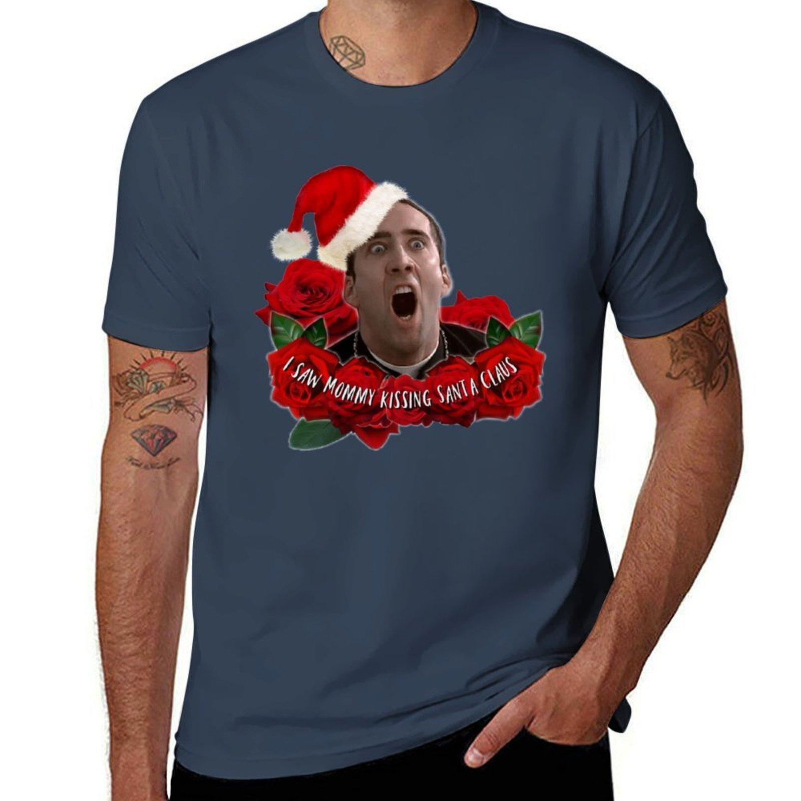 I Saw Mommy Kissing Santa Claus Tshirt Plus Size Basic Cotton Tshirt S