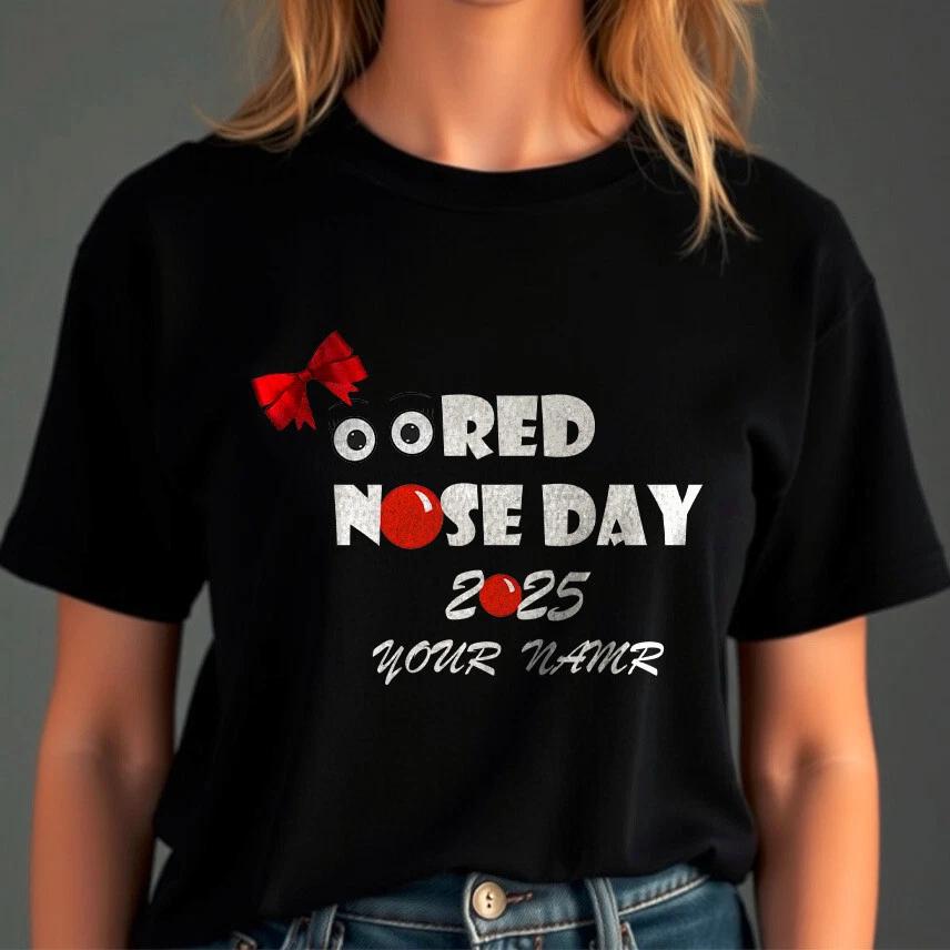

Personalised Red Nose Day T-Shirt, 2025 Adults Comic Relief Tee Top L