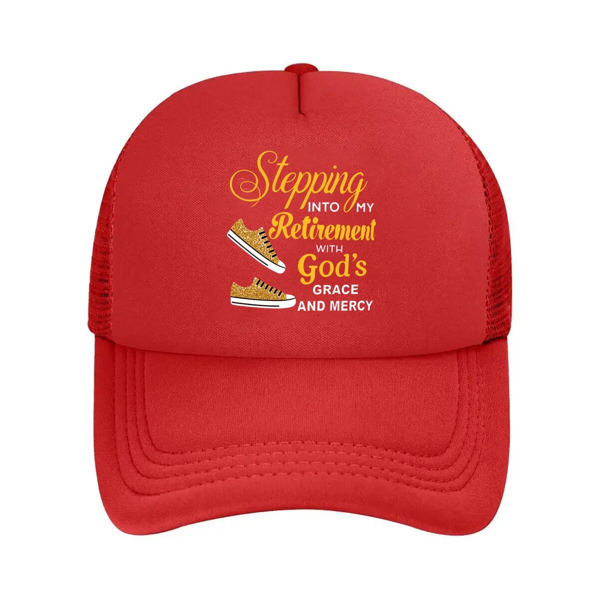 RetireUnisext Glitter Sneakers Gods Grace Mercy Mesh Baseball Cap Hip Hop Adjustable