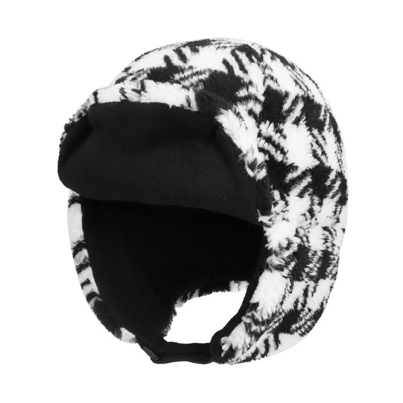 

Зимний клетчатый тренд уличная теплая ветрозащитная защита от холода шапка-ушанка для верховой езды флисовая шапка от холода One size