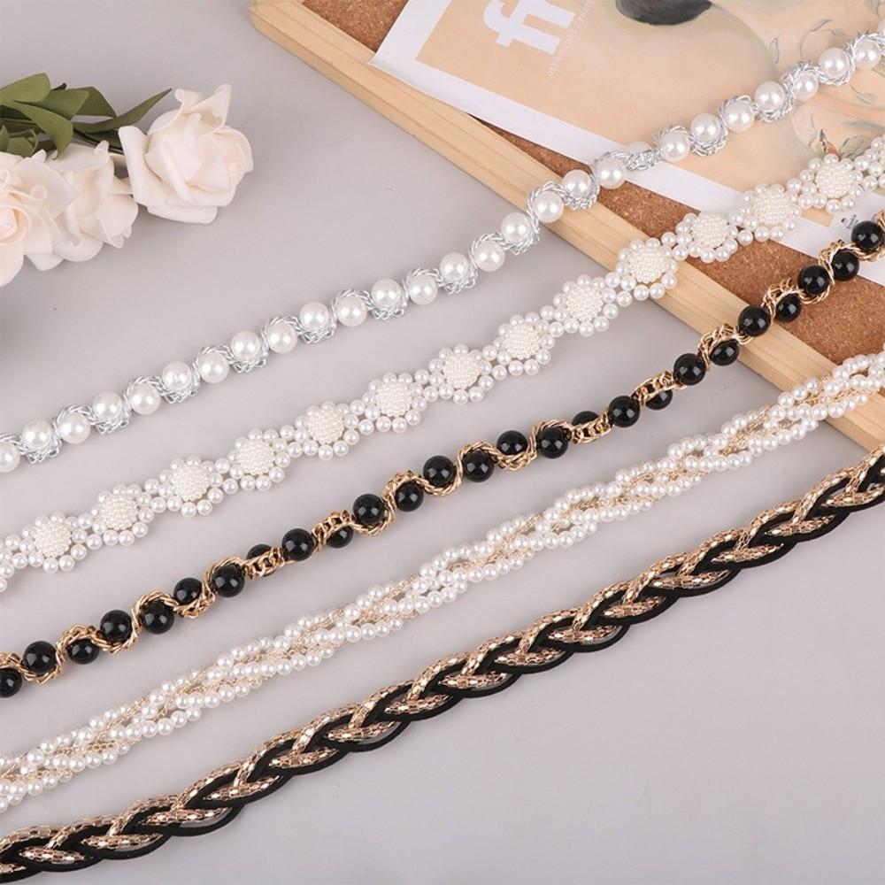 Elastic Buckle Pearl Waist Chain Pearl Decoration Pearl Belt Accessory Dress Accessories