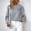 2026 European Cross-border Casual Pearl-Embellished Floral Round Neck Long Sleeve Hoodie