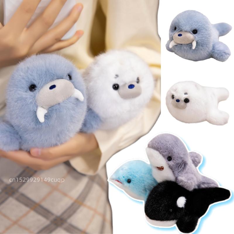 18Cm Cartoon Cute Marine Animal Plush Doll Shark Seal Sea Lion Whale Dolphin Plush Toy Home Decoration Appease Gift For Children