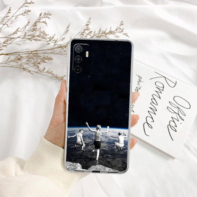 IK2 Abstract Space Astronaut Transparent Phone Case for Motorola Moto G7 G8 G9 G84 G85 G73 G24 G15 Z2 Play Power Plus