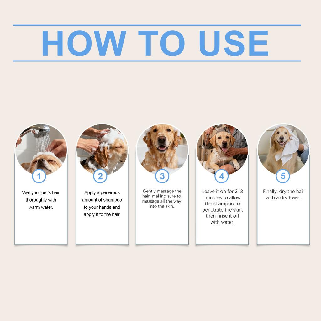 Cat Shampoo Gentle Clean Cats Dog Shower Deodorising Fragrance Retaining Hair Smooth Tangle Free 2 in 1 Leave-In Foam Pet Care