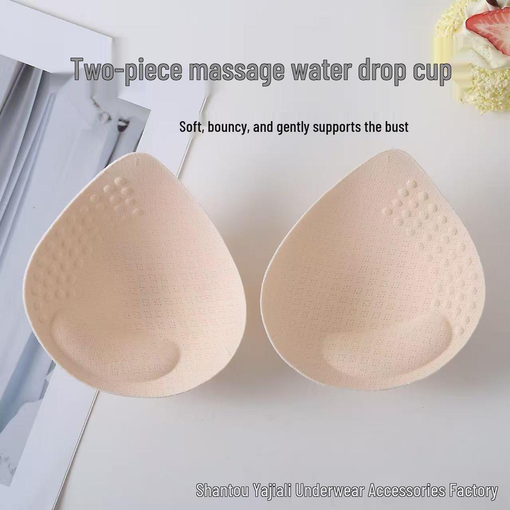 Teardrop Cup Seamless Breathable Imitation Latex Bra Pads for Sports, Swimwear, Pajamas