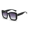 Vintage Women Sunglasses Fashion Square Gradient Lens Brown Black Contrast Design Sun Glasses UV Protection