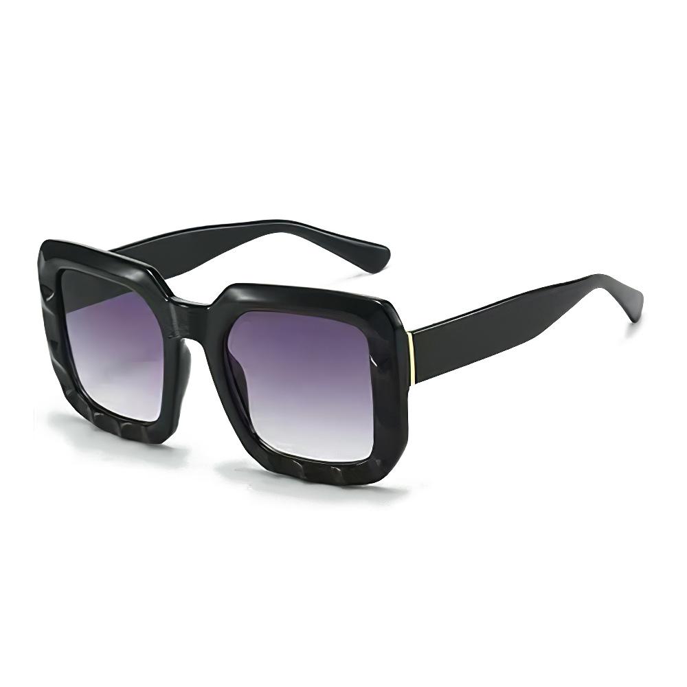 Vintage Women Sunglasses Fashion Square Gradient Lens Brown Black Contrast Design Sun Glasses UV Protection