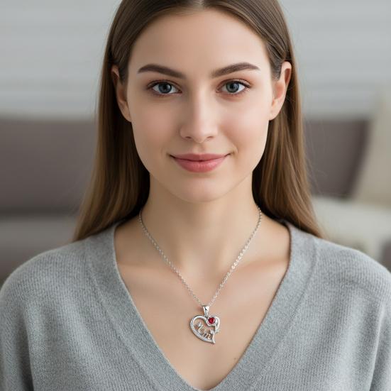 Halskette mit Liebesbotschaft „Mom“ und Rosenanhänger aus einer eleganten Legierung – das perfekte Geschenk zum Muttertag, für jeden Tag und für Partys.