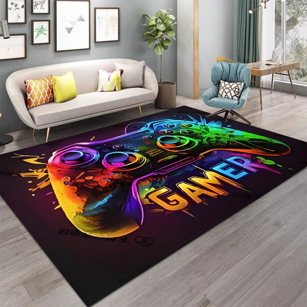 Gaming for Boys Room Gamer Casual Carpet with Controller Design Rug for Game Room Bedroom Decor Non-slip Machine Washab Mat