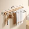 Bathroom Towel Bar with 2 Hooks Wood White Black Aluminum Wall Mount Kitchen Bathroom Towel Holder Storage Organizer Hang Shelf