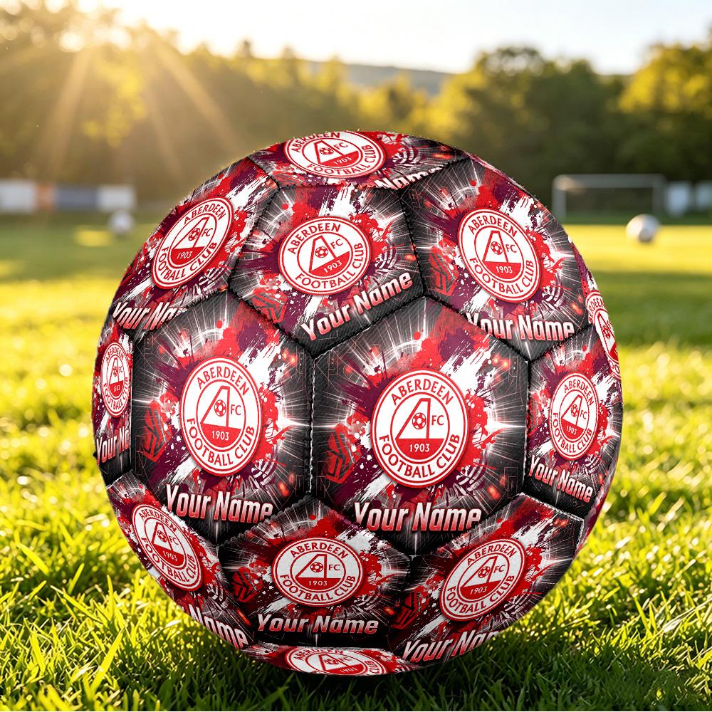 Personalized Size 5 Football Aberdeen FC Pattern Outdoor Game Sports Ball Gift