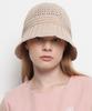 THE-ABON Women'S Summer Punching Lace Bucket Hat Beige