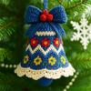 Handmade Christmas Bell Ornament DIY Knitted Santa Claus Bell Crochet