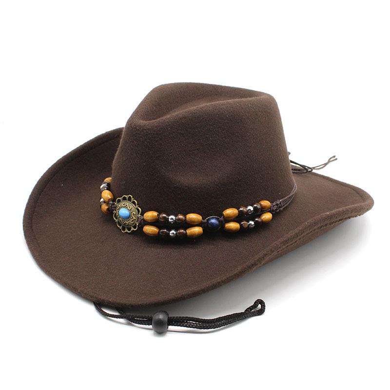 Western Regions Cowboy Hat Men'S And Women'S Woolen Top Hat Ethnic Style Tibetan Cowboy Hat