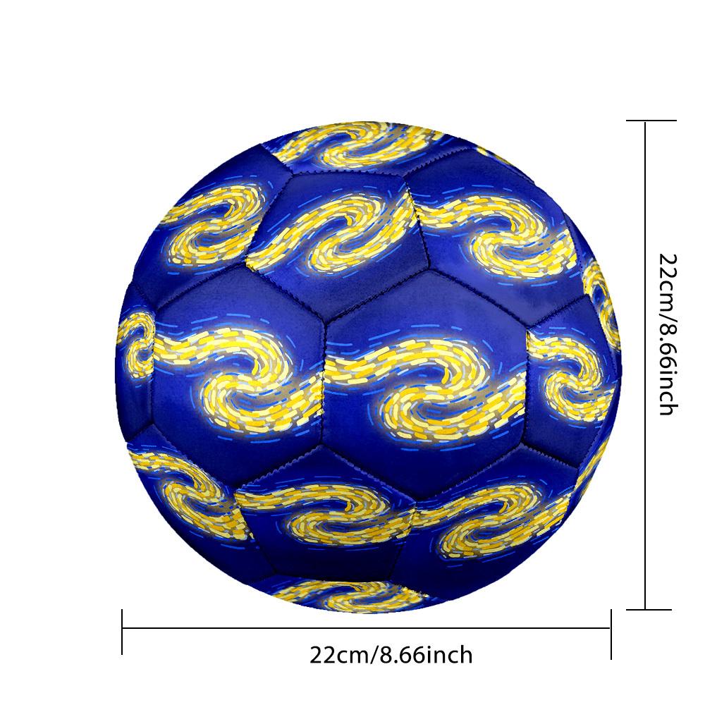 1pc Neon Light Swirls Theme Soccer Ball Football, Size 5, Lightweight PVC, Outdoor Training Soccer Ball,Gift J60421