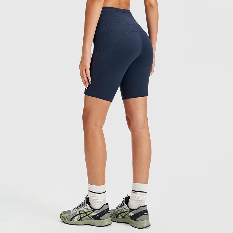 High-Waisted Yoga Shorts Women With Pockets High-Elastic Compression 5-Inch Workout Leggings Outdoor Cycling Tight