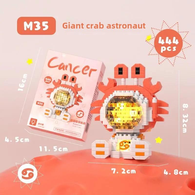 12 Zodiac Signs Assembled Building Blocks Small Particles Educational Toy Gifts