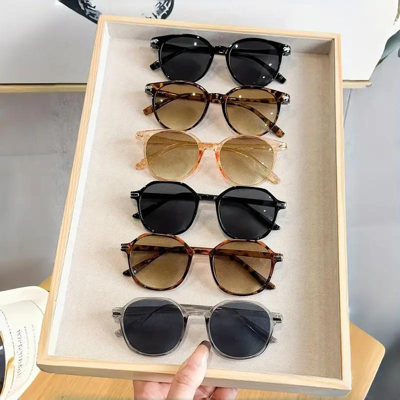 6Pcs Fashionable Round Frame Glasses Combination Set, Simple and Fashionable Basic Glasses, Fashionable Glasses/Durable Glasses