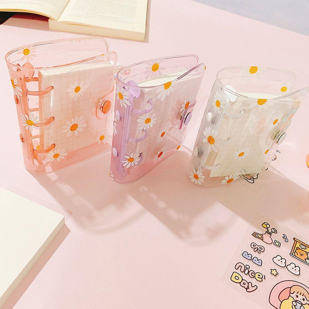 School Supplies Journal Planner Mini 3 Hole Loose Leaf Binder Ring Daisy Notebook Binder Notebook