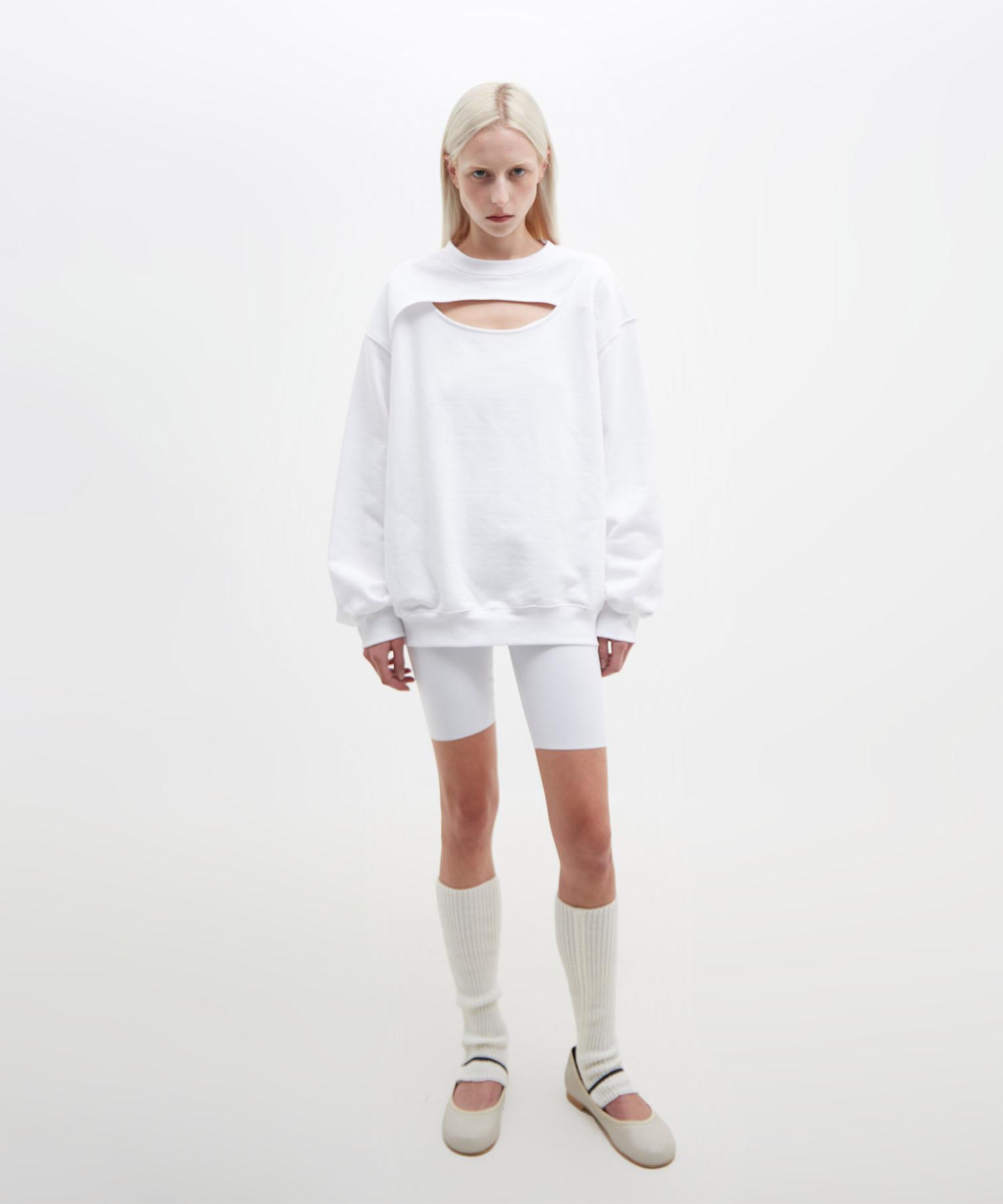Свитшот с вырезами Seoyu (белый) White