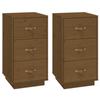VidaXL Tables de chevet 2pcs Marron miel 40x40x75cm Bois de pin massif 818342