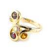 Orange Red 'Anemone' Gold Plated Ring