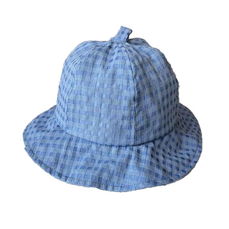 Spring and Summer Retro Plaid Small Brim Bucket Hat Women's Small Fresh Washbasin Hat Outdoor Sun Protection Hat