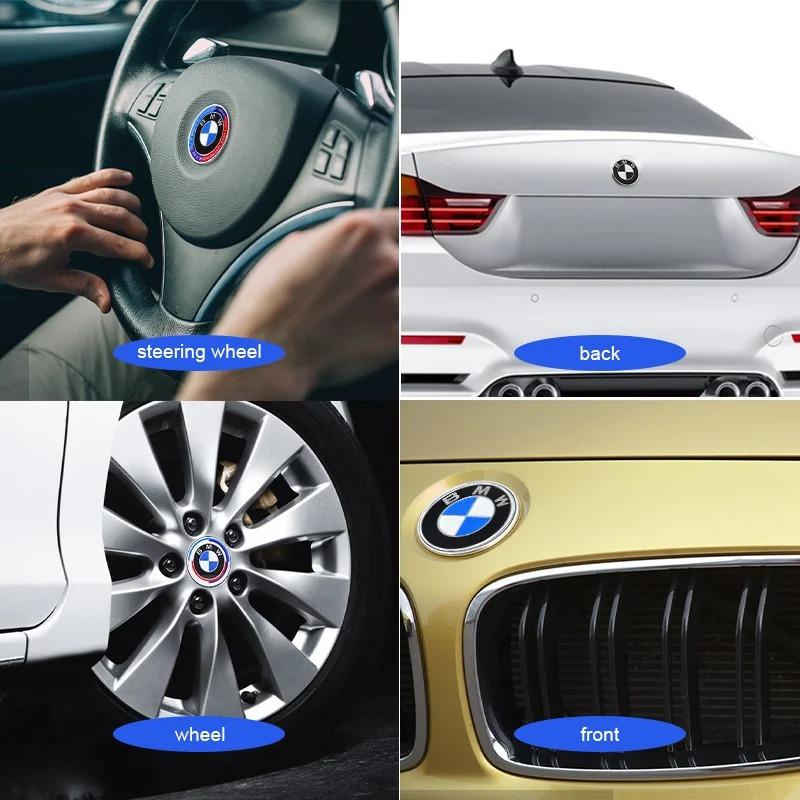 JKGN2 4Pcs BMW M Emblem Floating Wheel Center Caps 56MM/68MM Diameter Hub Cover for E46 E36 E34 F10 E90 F30 E60 E53 E30 E92 E87 Car Ac