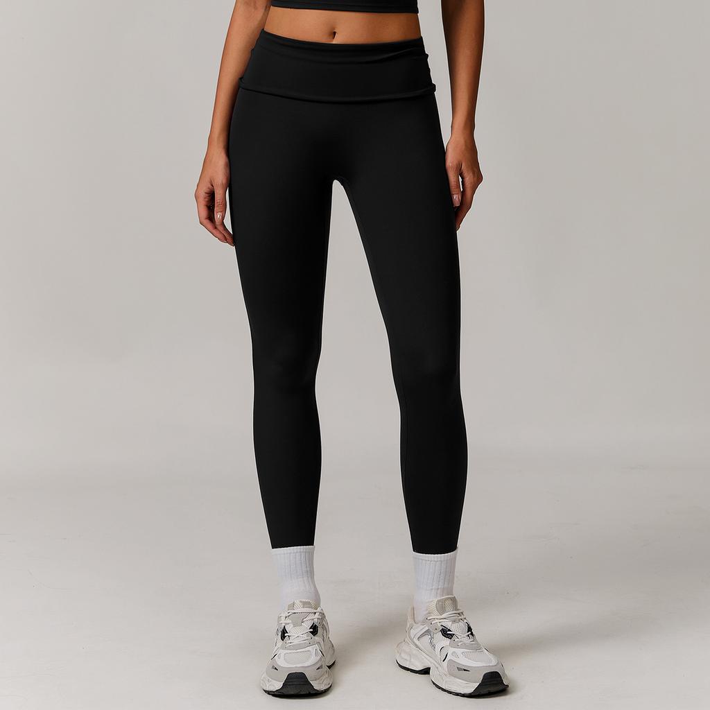 New Style Flip Waist Tight High Waisted Yoga Pants With Hip Lifting And Versatile Casual Tight Sports Pants For Women