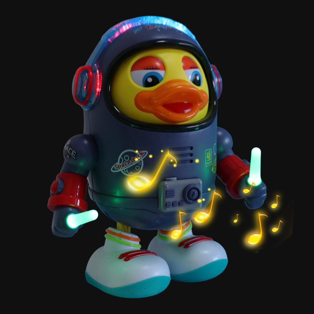 Plastic Electric Dance Space Duck Sound And Light Duck Musical Interactive Toy Kids Toddlers