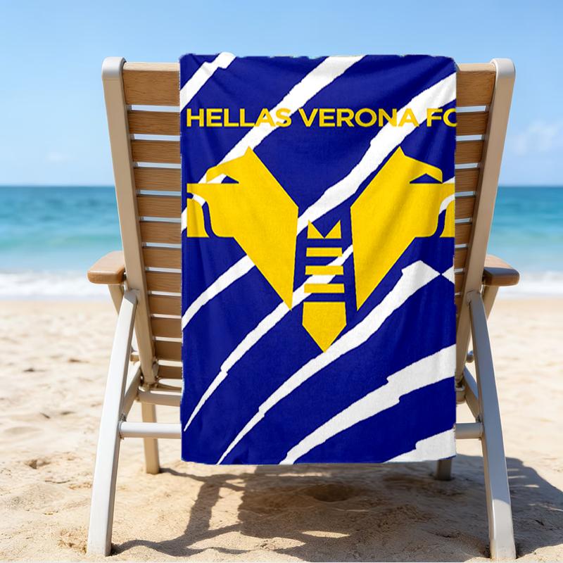 Hellas-Verona Crest Beach Towel - Soft, Absorbent Microfiber, Lightweight, Ideal for The Beach, Parties, Travel, Camping Fan Gifts