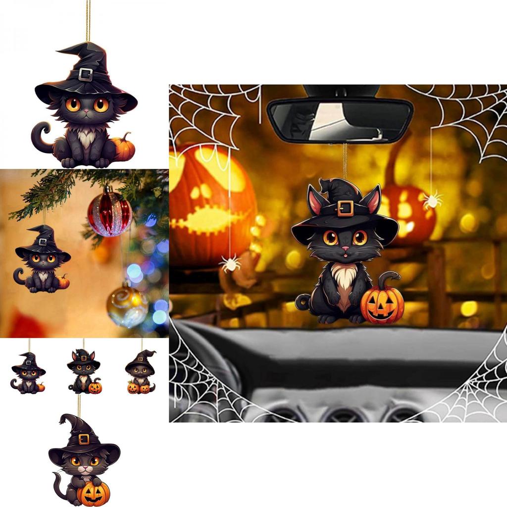 Niedliche Acryl-Katzenfigur für festliche Weihnachtsbaum- und Autodekoration