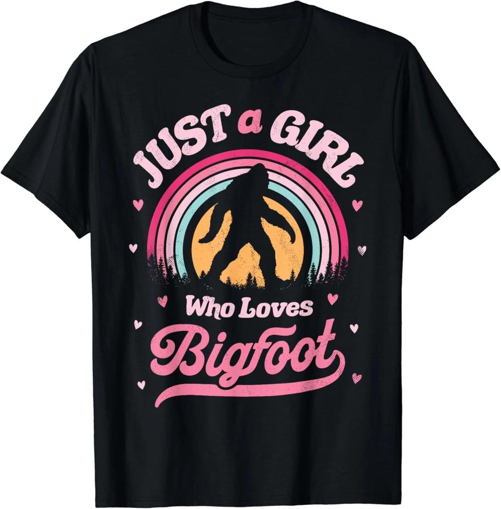 Bigfoot Just A Girl Who Loves Sasquatch Funny Retro Vintage Gift Unisex T-Shirt
