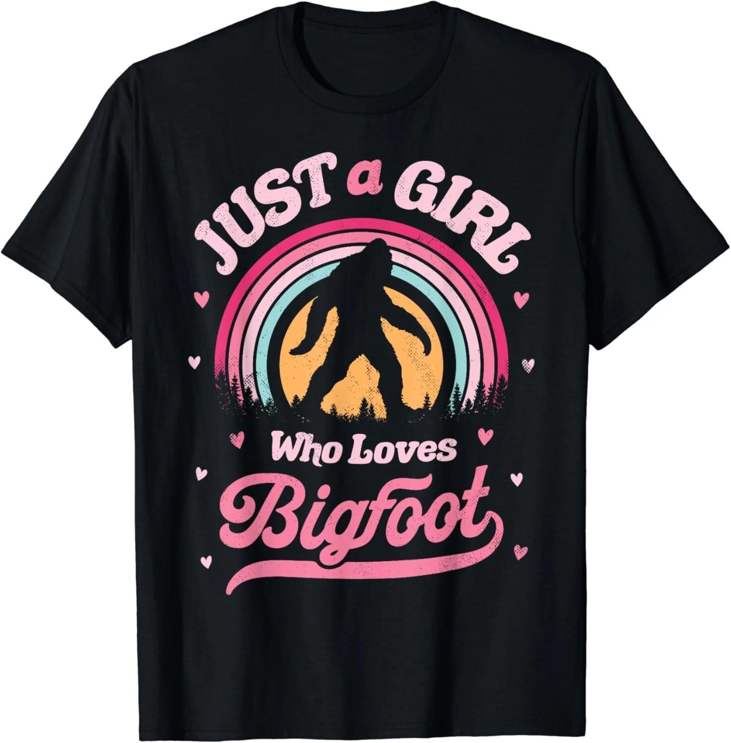 

Bigfoot Just A Girl Who Loves Sasquatch Funny Retro Vintage Gift Unisex T-Shirt L