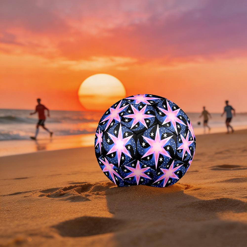 1pc Cosmic Star Mandala Theme Soccer Ball Football, Size 5, Lightweight PVC, Outdoor Training Soccer Ball,Gift c65114 Size 5