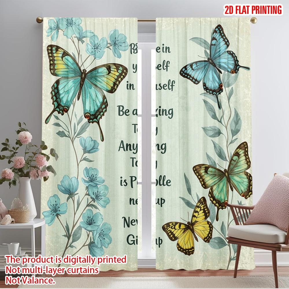 

2pcs 2D flat printing Curtain Believe amazing today possible Fabric Without Electricity All Season Party & Holiday Decor Perfect 52.50×116.00 CM 2pcs
