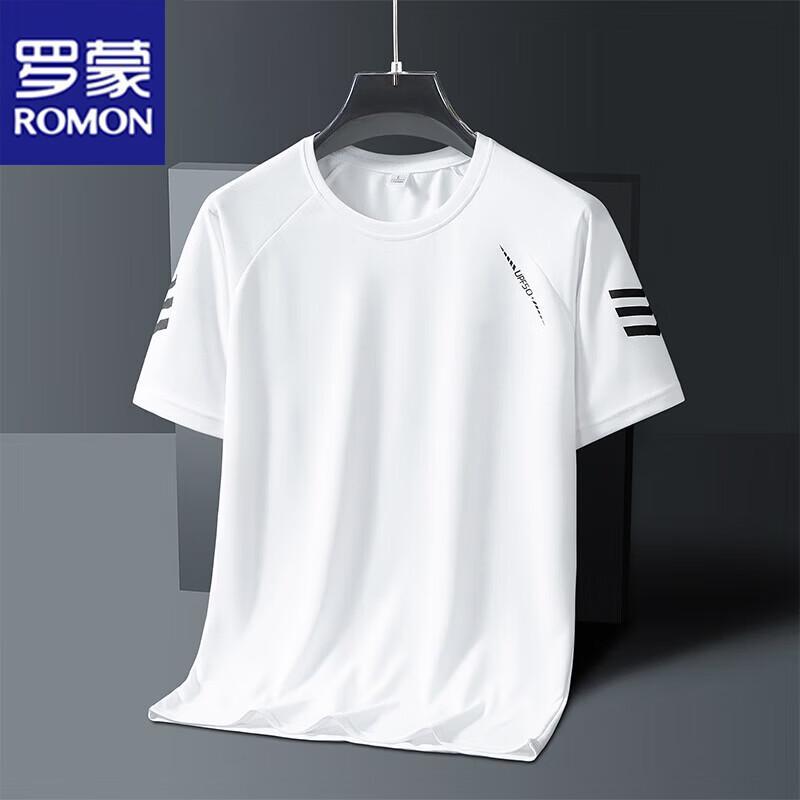ROMON Men s Ice Silk Quick Dry Crew Neck T-Shirt 3XL
