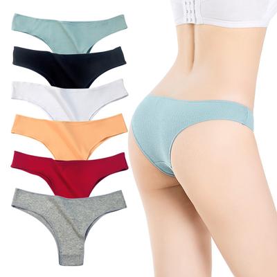Měkké a prodyšné vysoce kvalitní bavlněné dámské kalhotky pohodlné nízký pas šňůrkové dívčí sexy tanga dámské kalhotky dámské roztomilé jednobarevné spodní prádlo