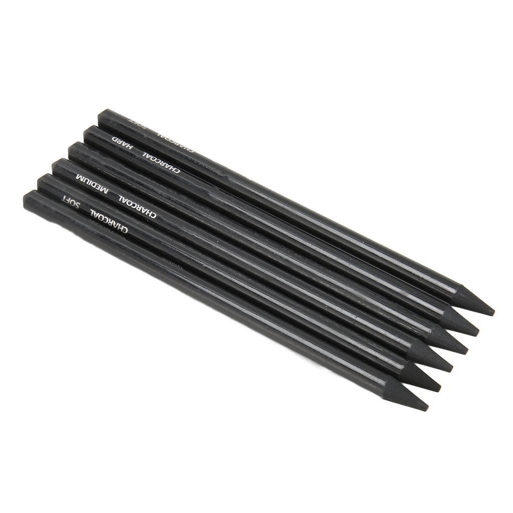 6pcs Charcoal Pencils Set Easy To Color Prevent Breakage Drawing Pencils for Sketching Drawing