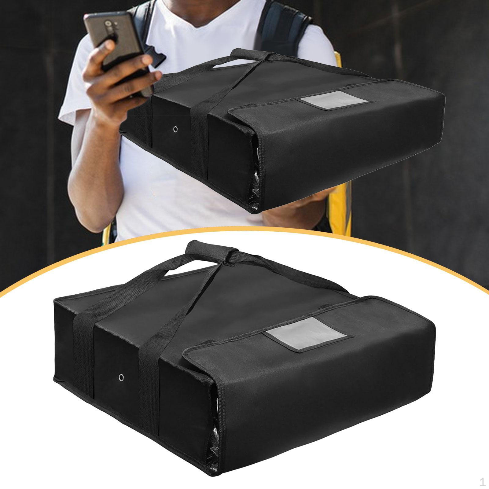 

Bag Carrying Case Black Easy to Clean Insulation Insulated Grocery Tote Food Carrier for Picnic Home 45x45x21cm