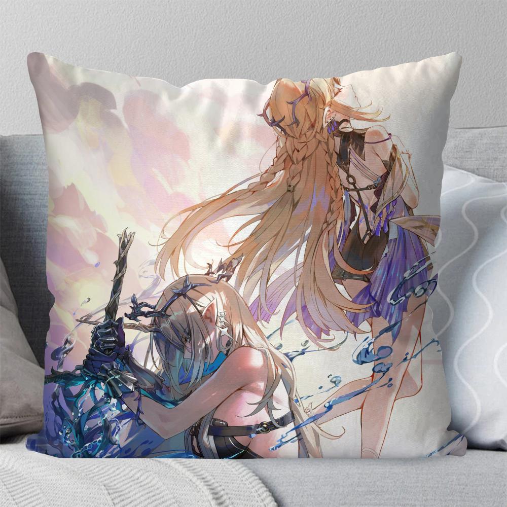 Cartethyia Anime Game W-Wuthering Waves Pillow Case Square Pillow Bedroom Sofa Leisure Comfort Living Room Home Decoration 40X40