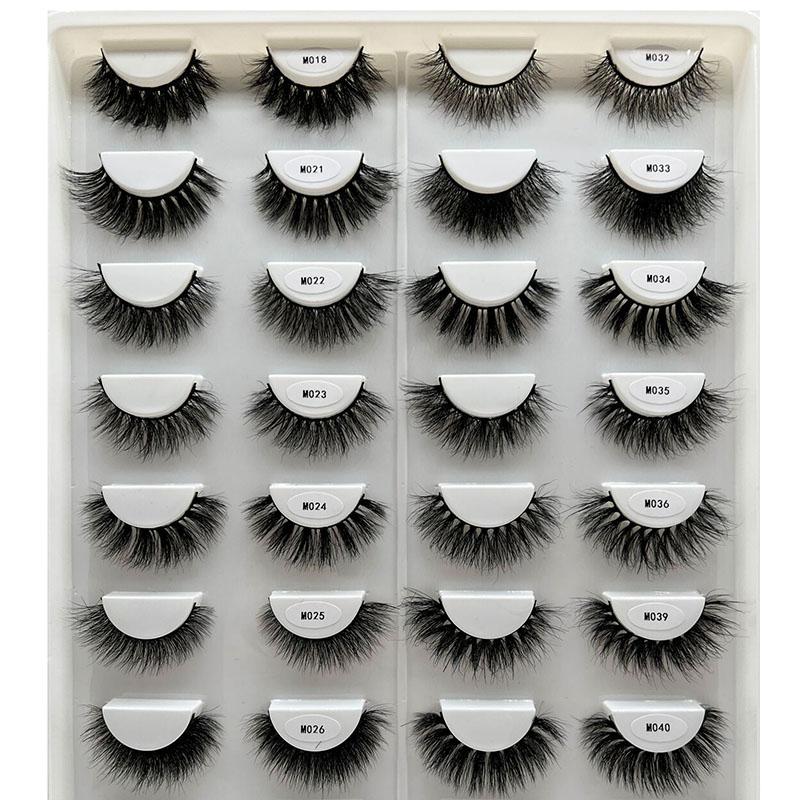 5D 15-25mm Fluffy Real 100% Mink Eyelash Lash Natural Vendor Handmade Full Strip with Customize Box