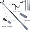 35" Long Handle Shoe Horn for Seniors Unisex Plastic Dressing Aid Stick with Sock Removal Tool Adjustable Extended Stick