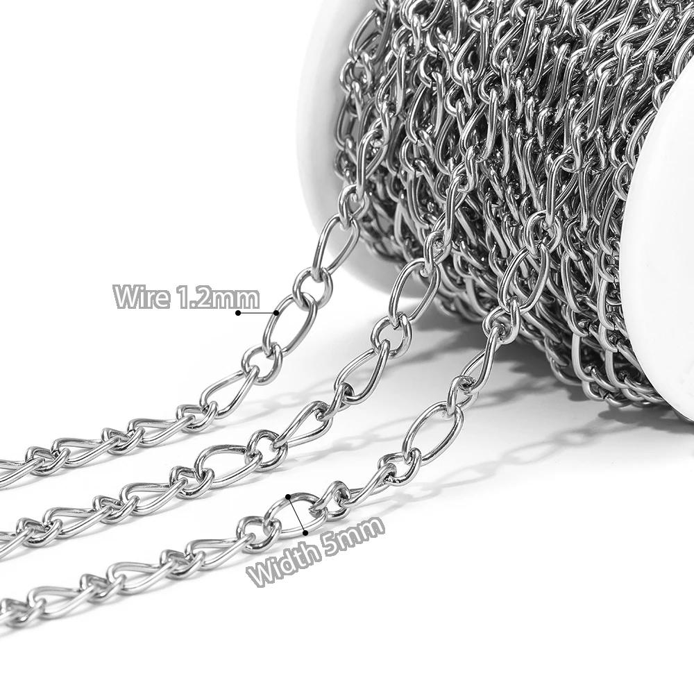 1 Meter Stainless Steel Gold 3:1 O Link Rolo Cable Chunky Chains for DIY Jewelry Making Bracelets Supplies Necklace Findings